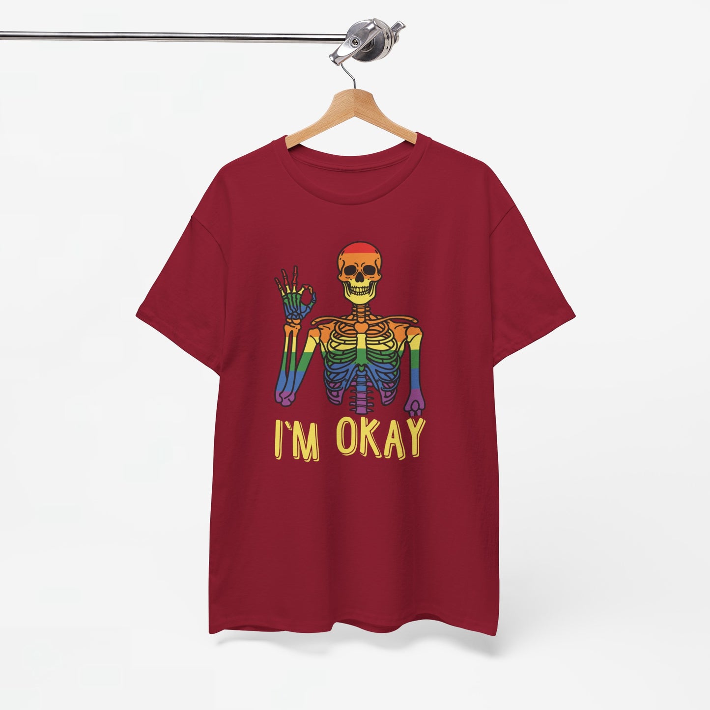 Gay Pride T-shirt - Skelet I'm Okay - Oversized #69