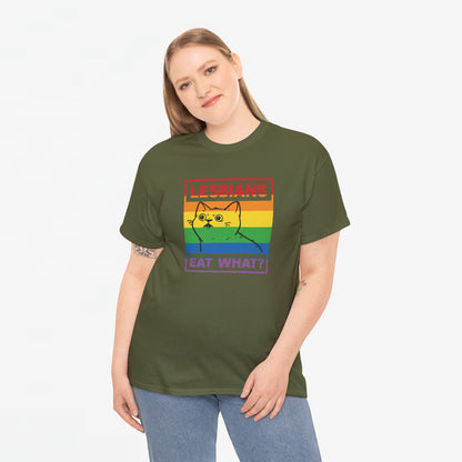 Gay Pride T-shirt - Lesbians Eat What? - Oversized #5