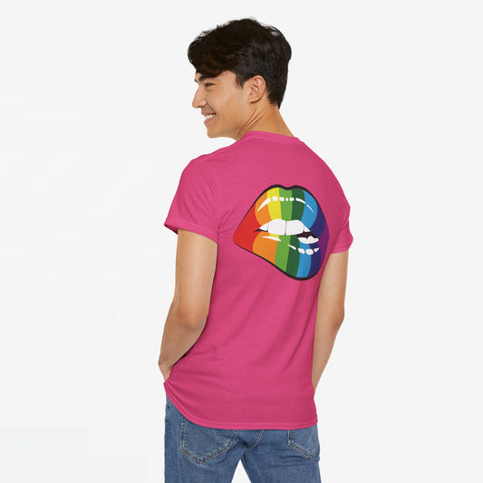 Gay Pride T-shirt - Regenboog Lippen- Back Print - Oversized #35