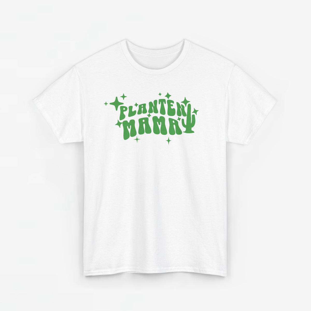 Oversized T-shirt wit met groene 'Planten Mammy' logo print op de borst