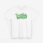 Oversized T-shirt wit met groene 'Planten Mammy' logo print op de borst