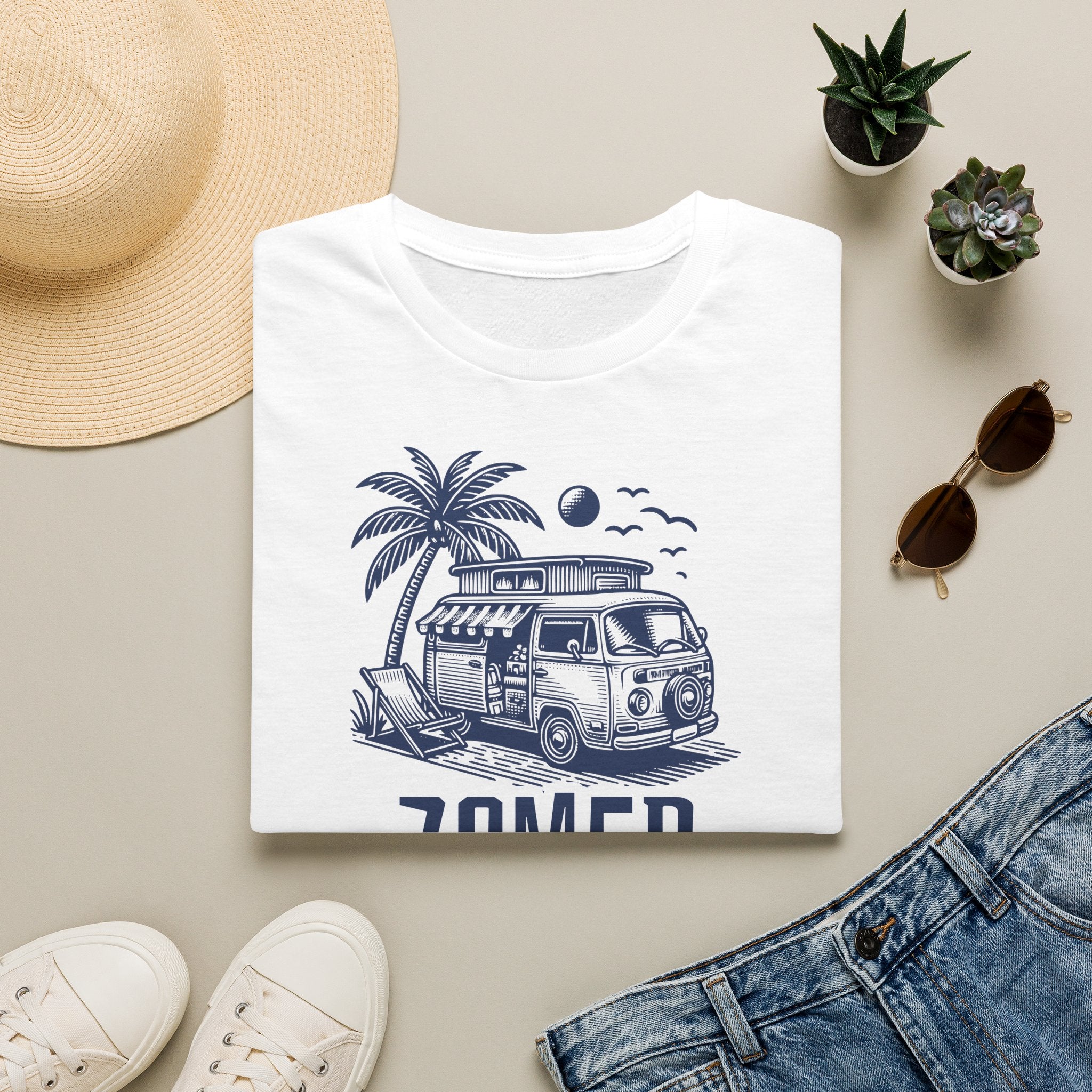 Dames Zomer T-shirt met print - Camper Zomer Vibes | SkrrtShirt