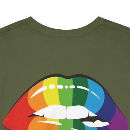 Gay Pride T-shirt - Regenboog Lippen- Back Print - Oversized #35