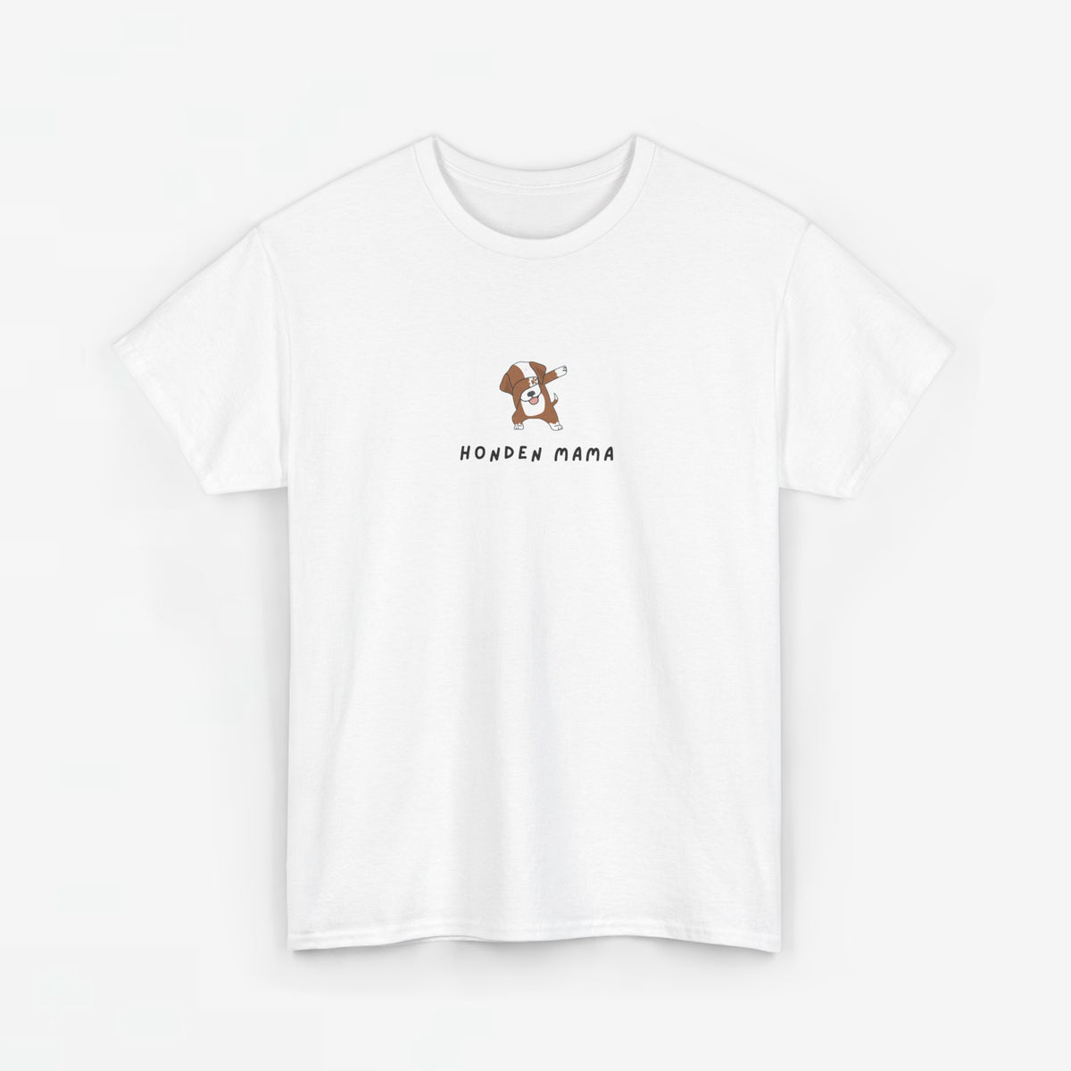 Wit oversized t-shirt met borstprint, ronde hals en korte mouwen