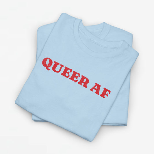 Gay Pride T-shirt - Queer AF - Oversized Tee