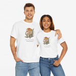 Gepersonaliseerd moederdag T-shirt wit met bloemenprint, set voor twee personen
