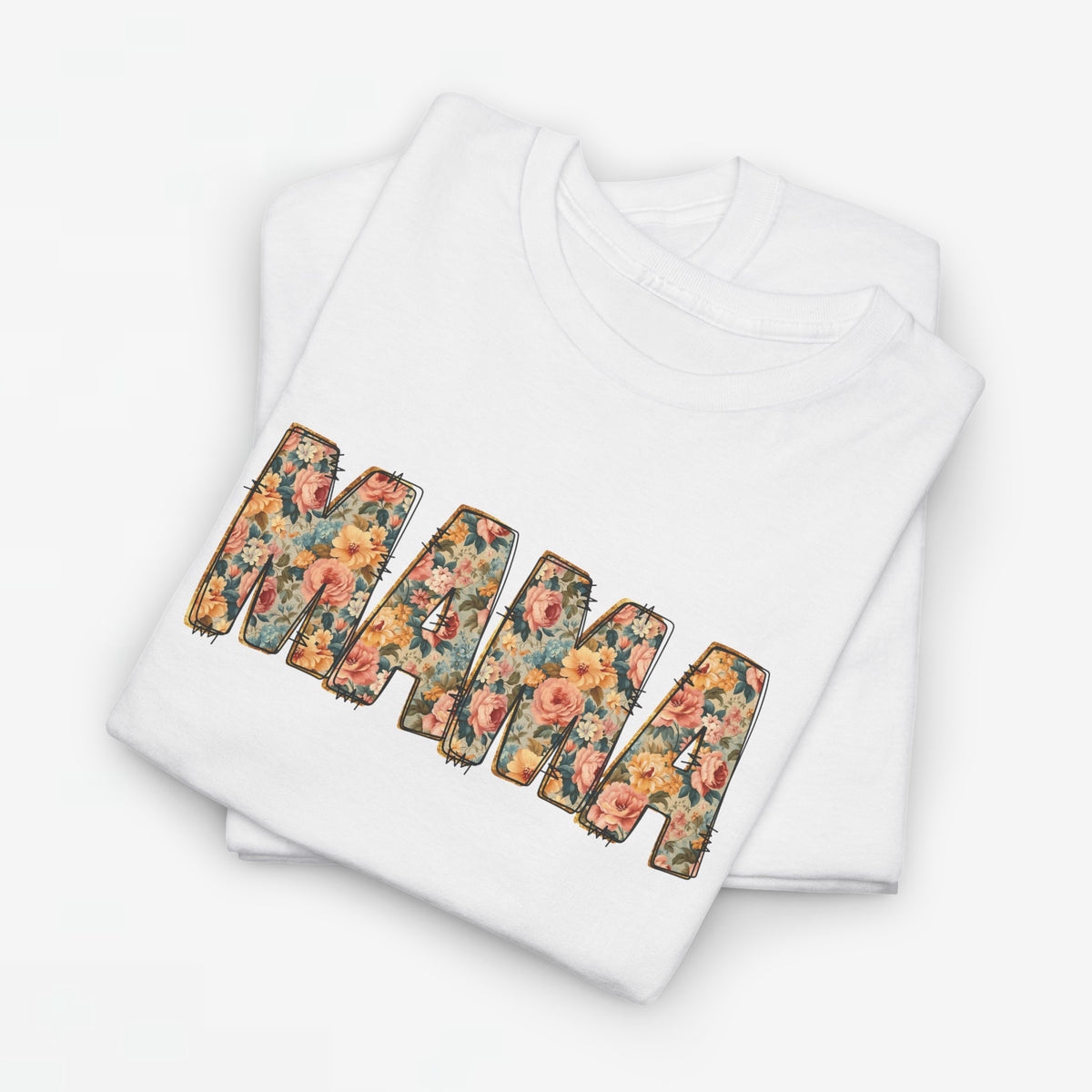Witte oversized T-shirt met bloemenprint letters op de borst