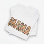 Witte oversized T-shirt met bloemenprint letters op de borst