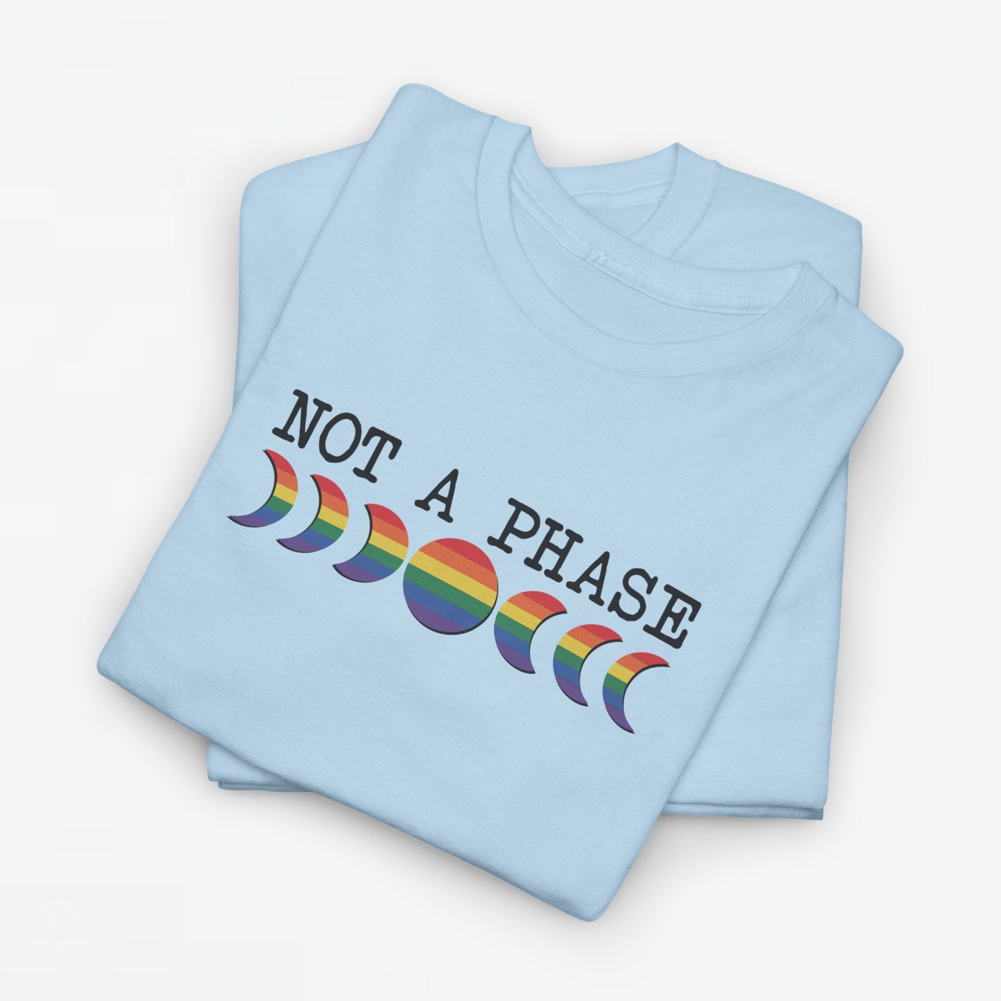 Gay Pride T-shirt - Not a phase (zwarte tekst) - Oversized #3