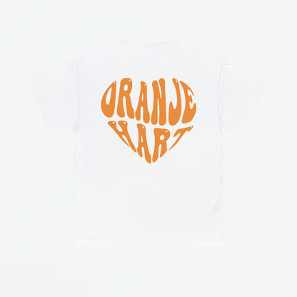 Oranje Hart | Back Print | Koningsdag T-shirt | Oversized | Dames