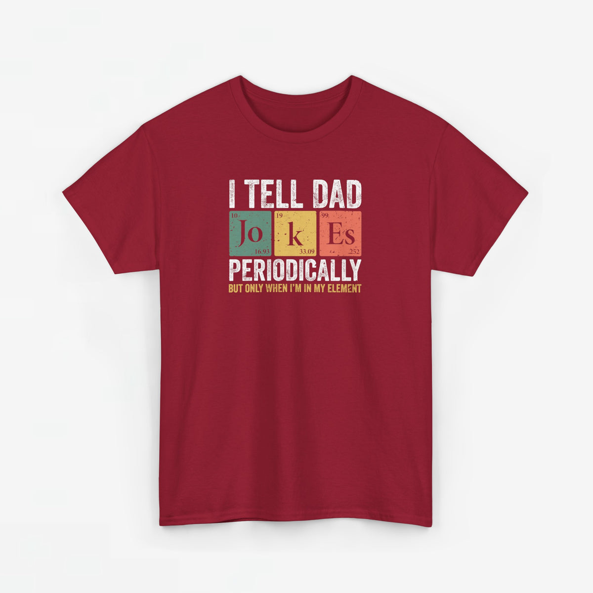 Bordeauxrode oversized t-shirt met borstprint “I Tell Dad” en “Periodically”