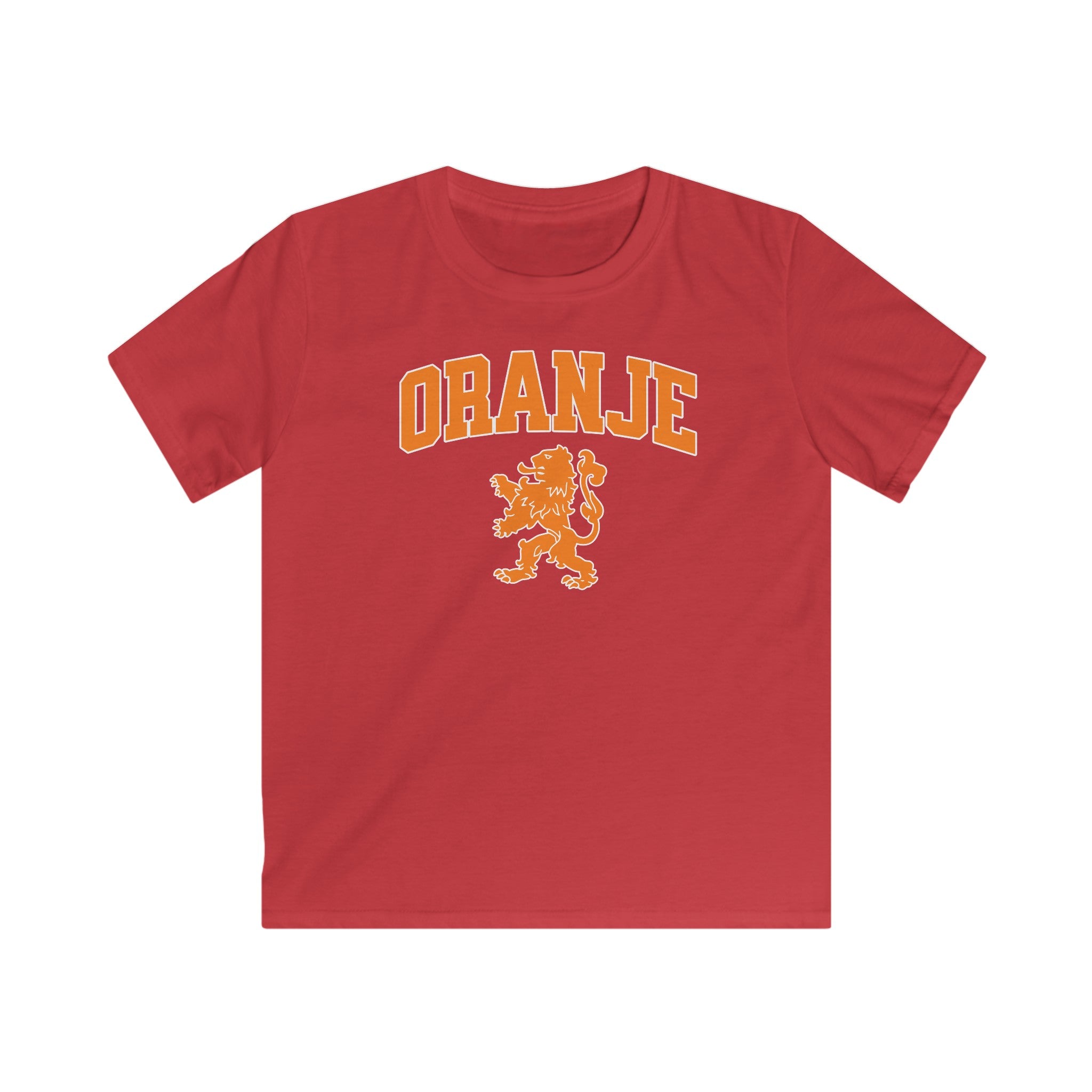 Kind Voetbal T-shirt - EK, WK en Koningsdag Kinderkleding - ORANJE met Leeuw