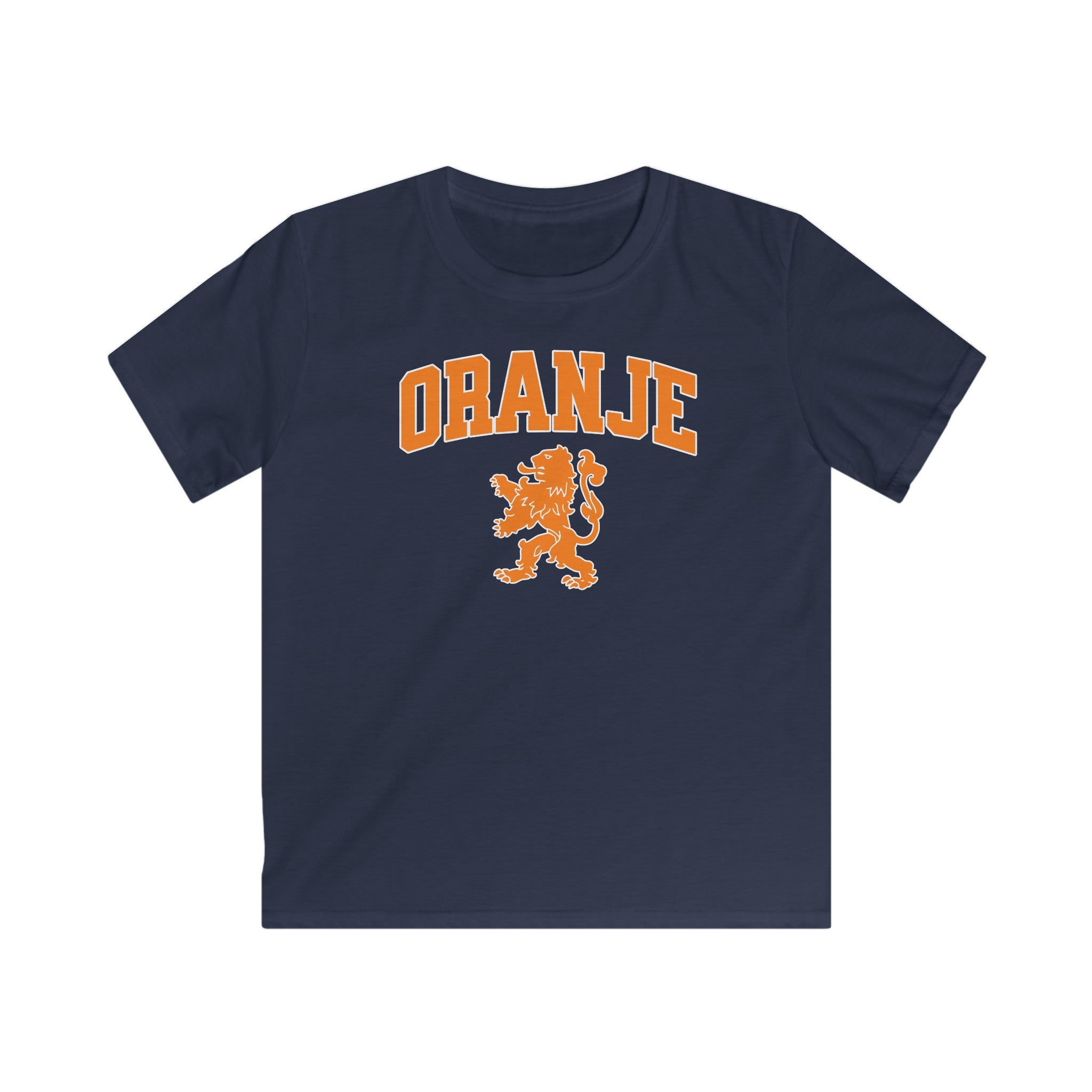 Kind Voetbal T-shirt - EK, WK en Koningsdag Kinderkleding - ORANJE met Leeuw