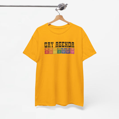 Gay Pride T-shirt - Gay Agenda (zwarte tekst) - Oversized #18