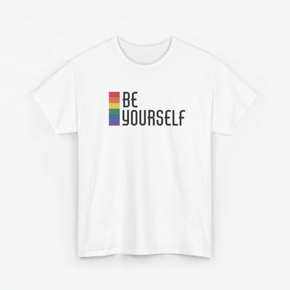 Gay Pride T-shirt - Be Yourself (zwarte tekst) - Oversized #25