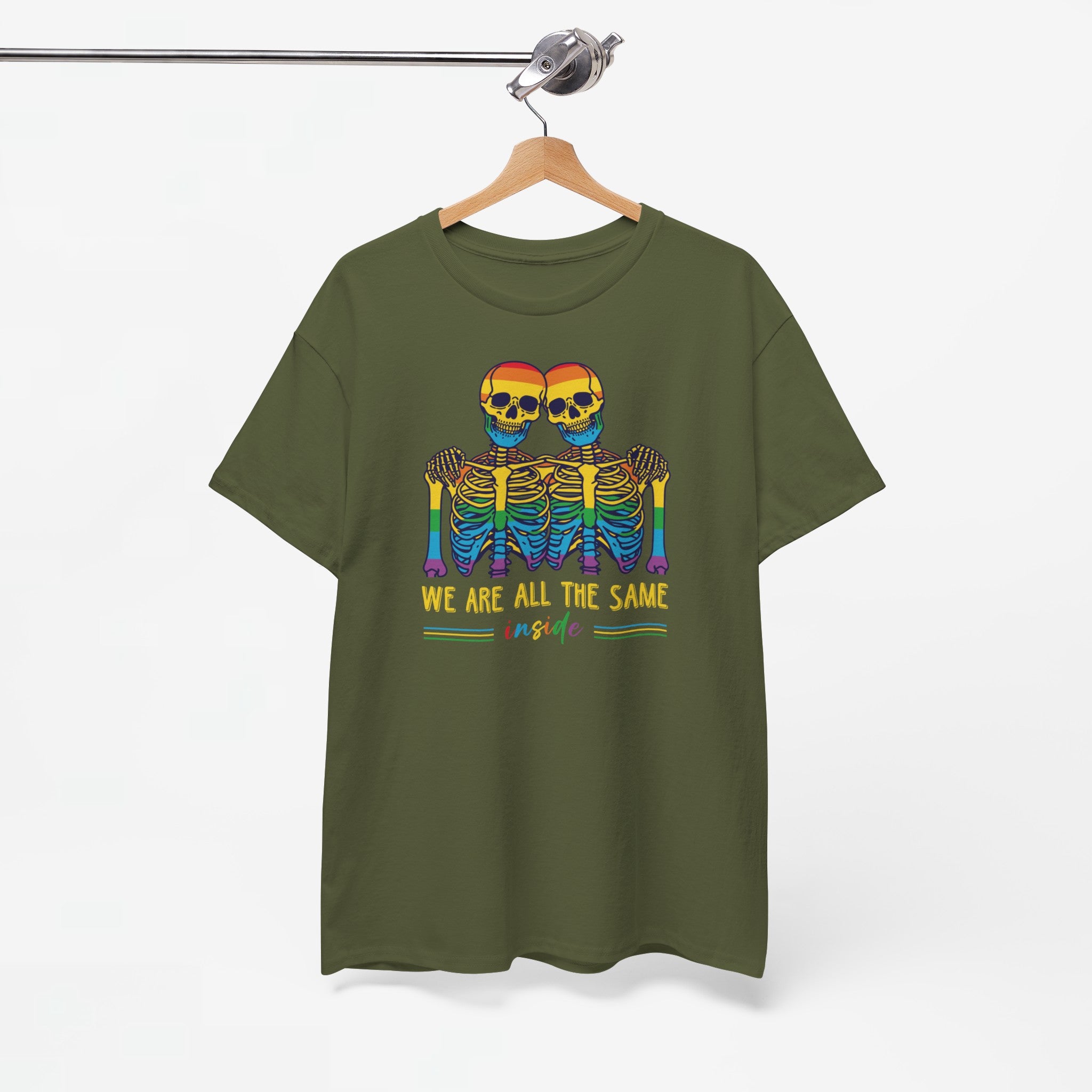 Gay Pride T-shirt - Skelet We Are All The Same - Oversized #79
