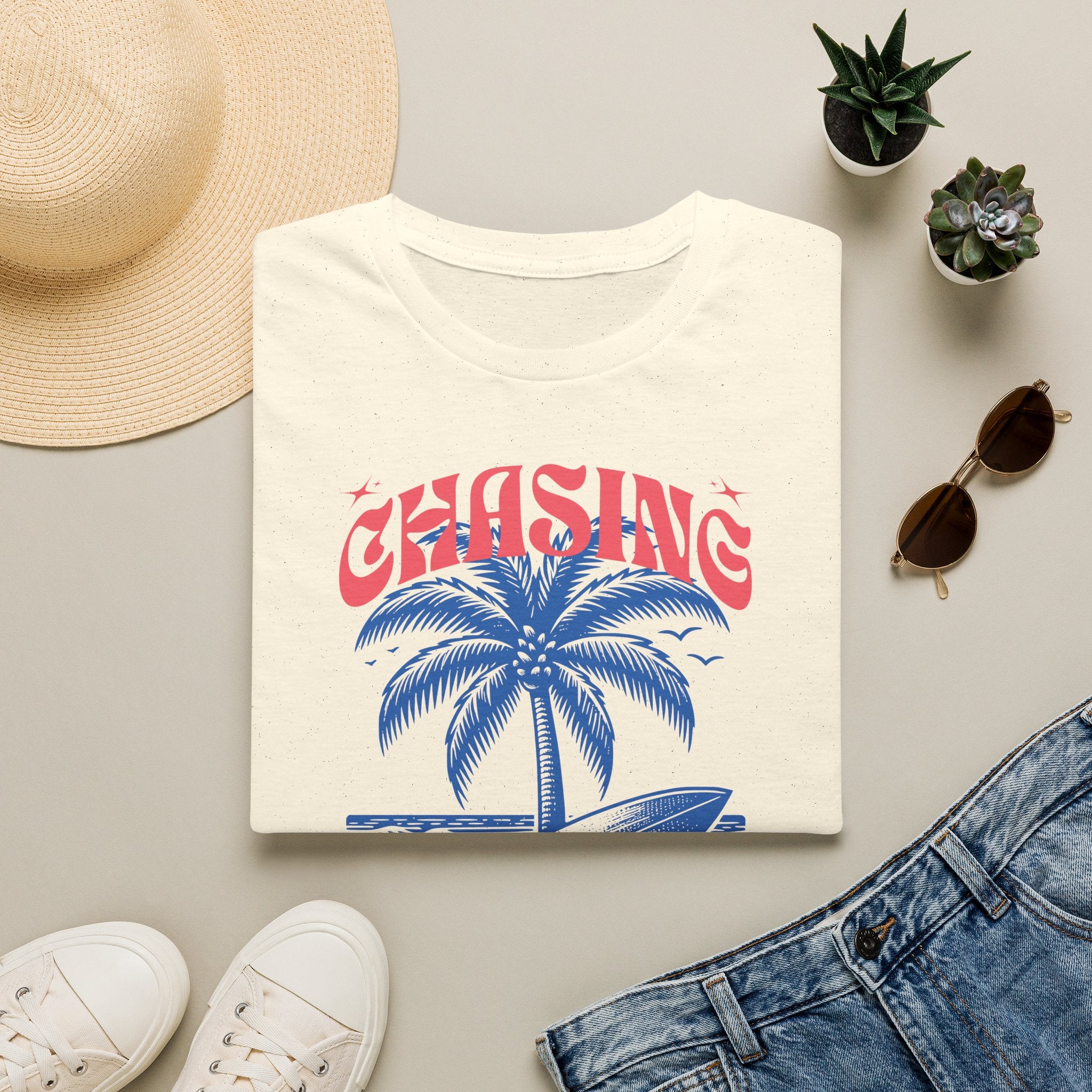 Dames Zomer T-shirt met print - Chasing Sunshine | SkrrtShirt