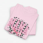 Roze oversized T-shirt met ronde hals en MAMA-print met strik en confetti-effect