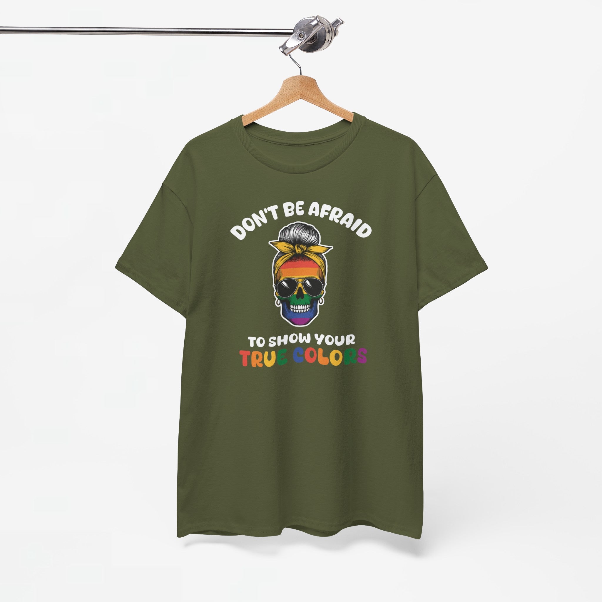 Gay Pride T-shirt - Don't be afraid to show your true colors - Oversized #70