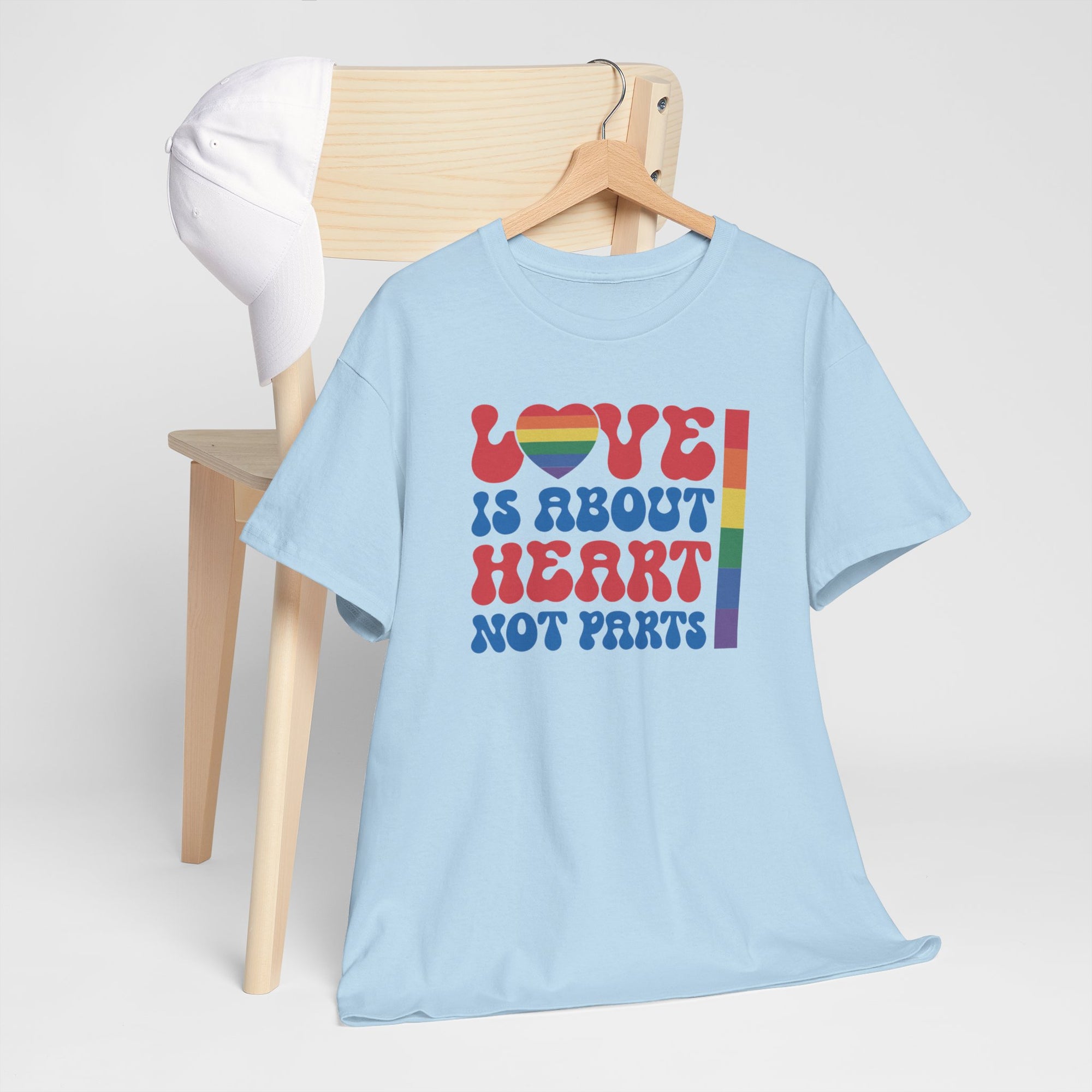 Gay Pride T-shirt - Love is about heart, not parts - Oversized #31