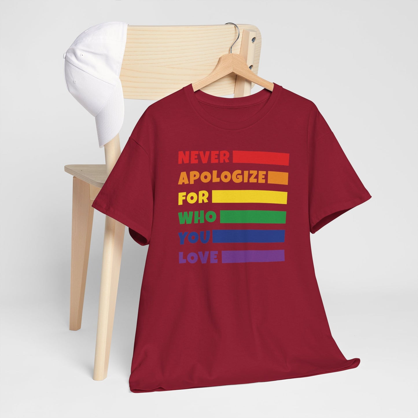 Gay Pride T-shirt - Never Apologize For Who You Love - Oversized #15