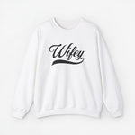 Witte sweatshirt met opdruk “Wifey” en ronde hals