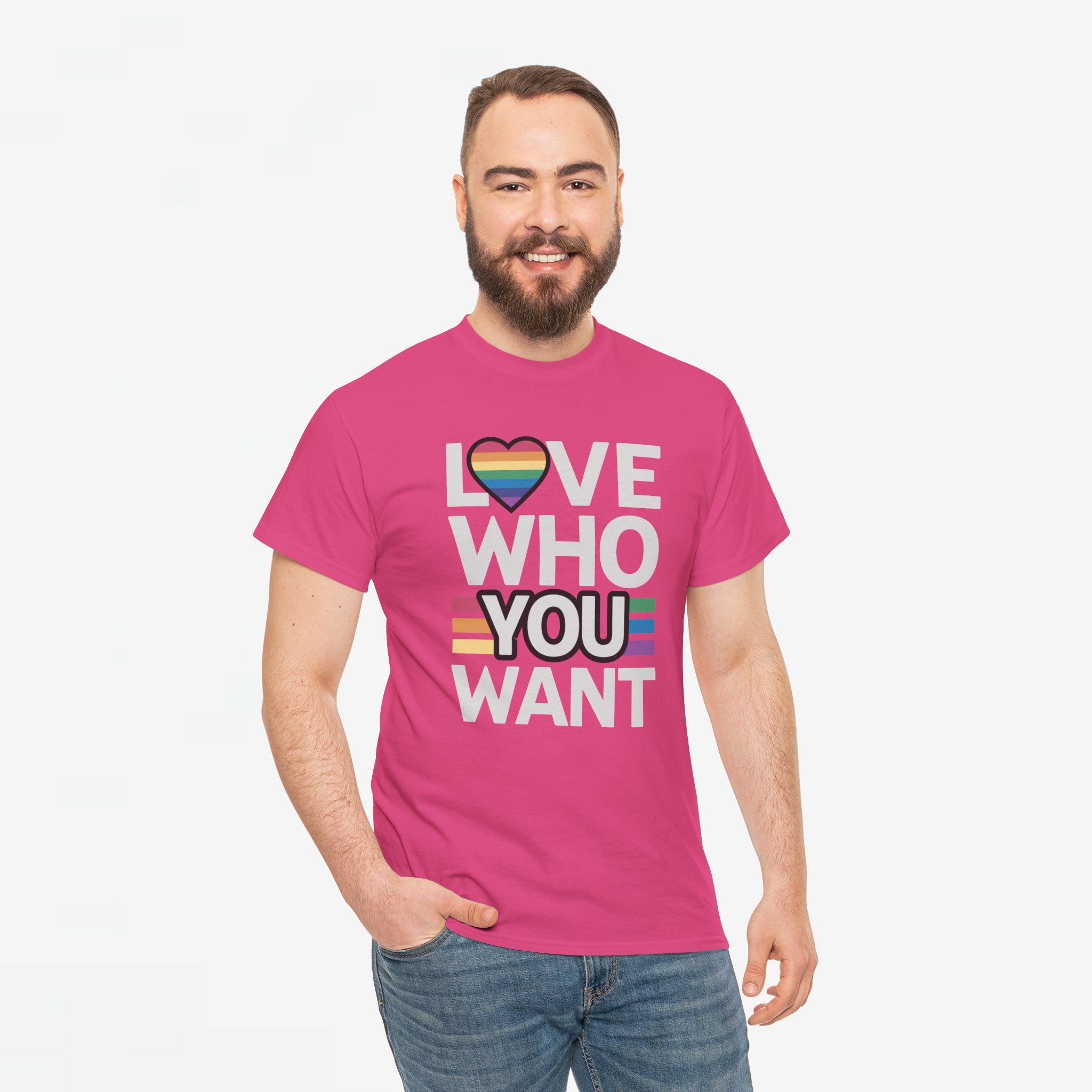 Gay Pride T-shirt - Love Who You Want - Oversized #52