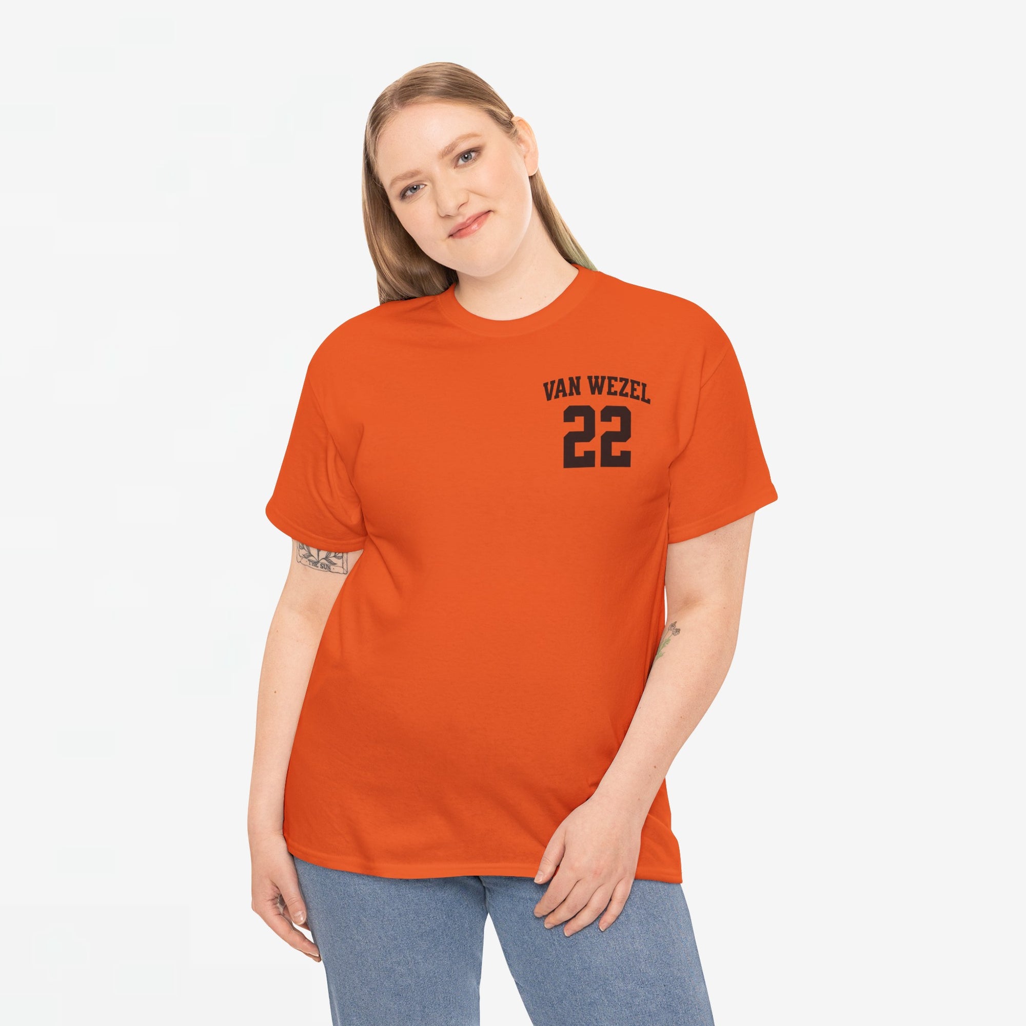 Oranje T-shirt voor EK, WK en Koningsdag - Personaliseer met Naam & Rugnummer (zwarte tekst)