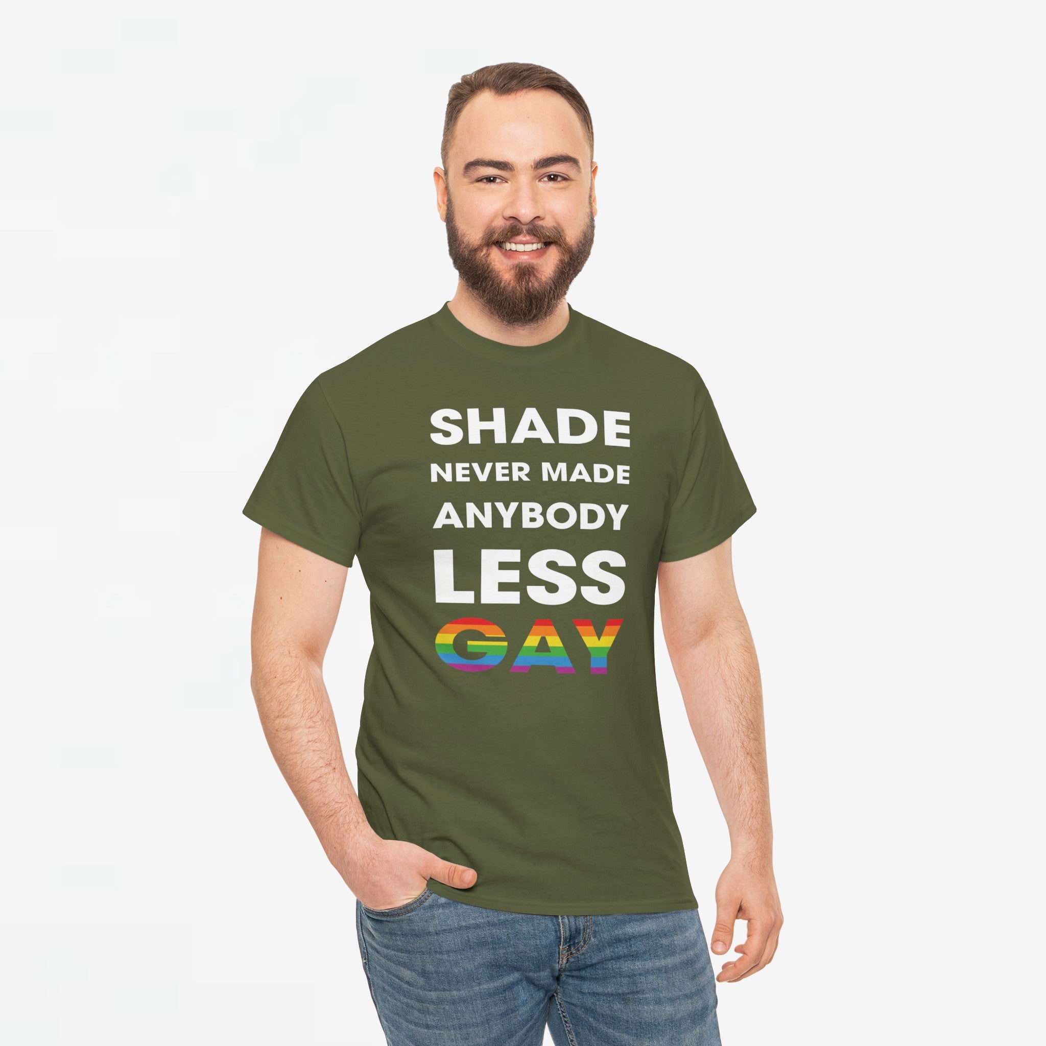 Gay Pride T-shirt - Shade never made anybody less gay - Oversized #62