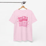 Oversized meisjes-T-shirt lichtroze met ronde hals en roze “MEISJES MAMA” opdruk