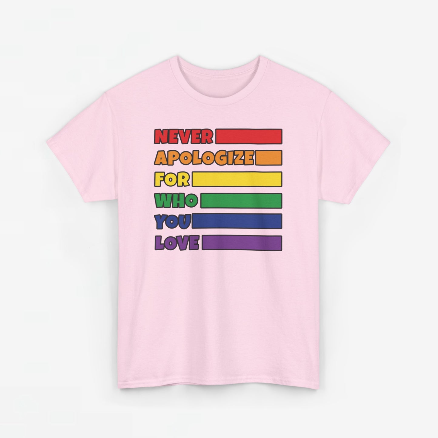 Gay Pride T-shirt - Never Apologize For Who You Love - Oversized #16