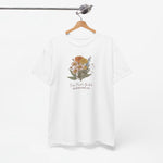 Gepersonaliseerd moederdag T-shirt wit met bloemenboeketprint, aan hanger