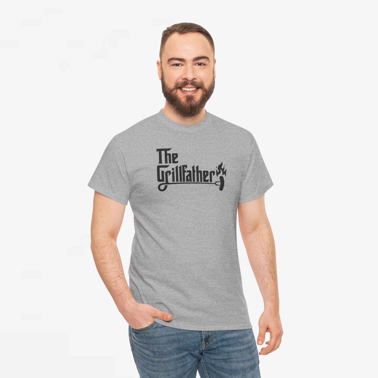 Vaderdag Papa Cadeau - T-shirt - The Grillfather (zwarte tekst) Oversized #2