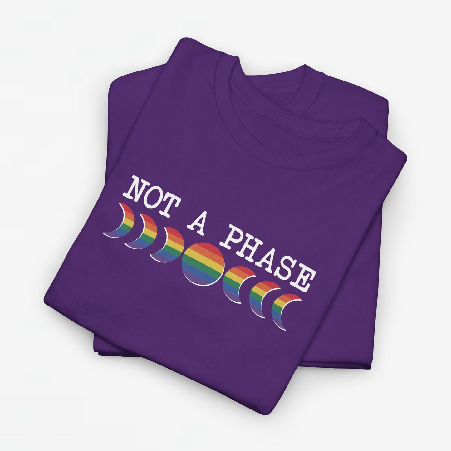 Gay Pride T-shirt - Not a phase (witte tekst) - Oversized #2