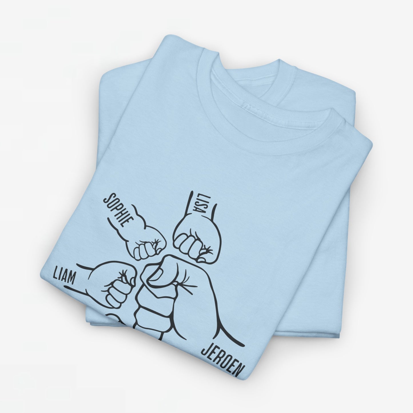 Gepersonaliseerde Vaderdag Papa Cadeau - T-shirt - Fist Bump Papa met namen