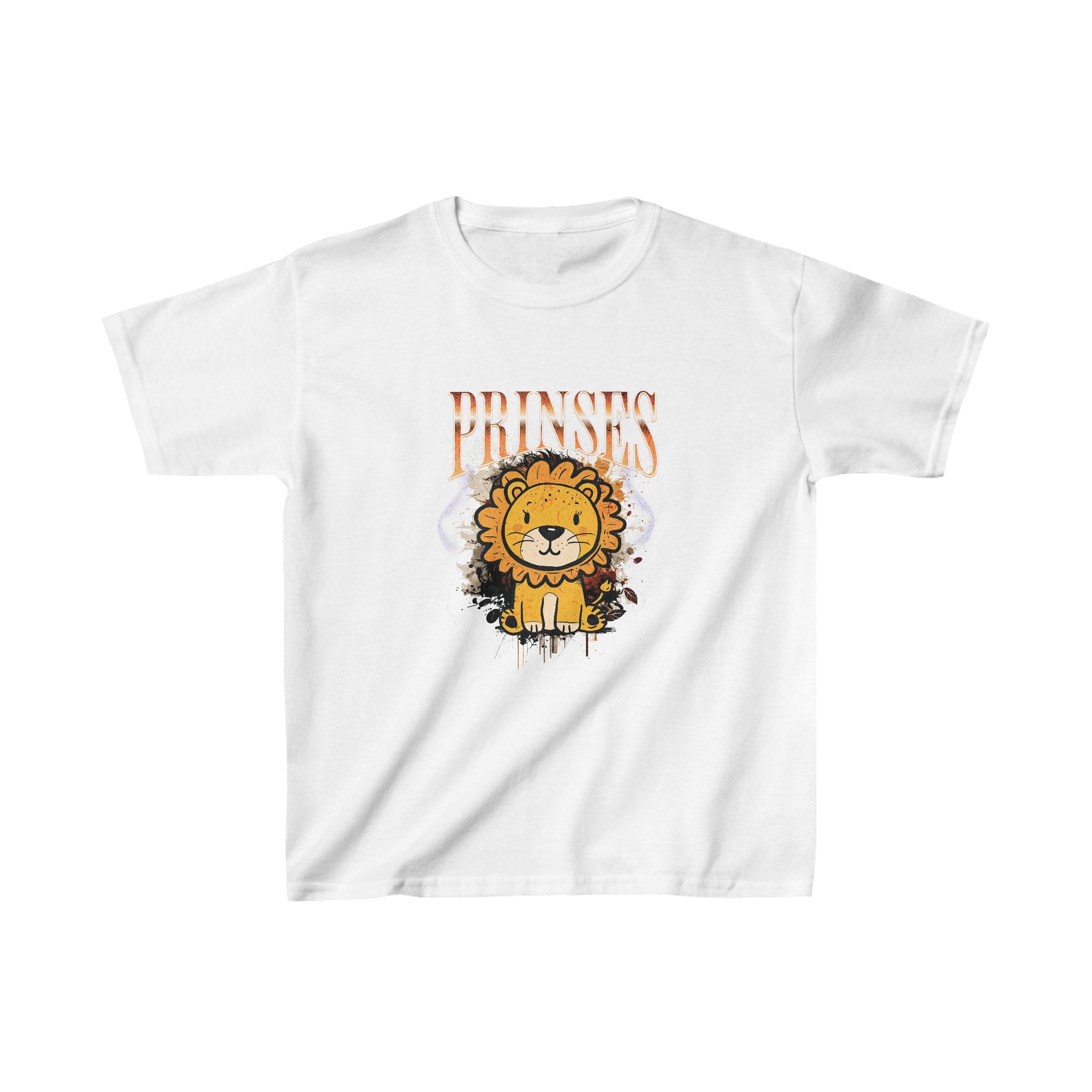 Prinses Leeuw Cartoon | Front Print | Koningsdag Kinder T-shirt | Retro | Meisjes