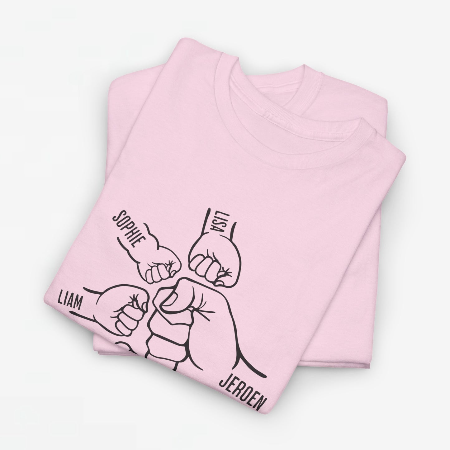 Gepersonaliseerde Vaderdag Papa Cadeau - T-shirt - Fist Bump Papa met namen