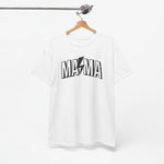 Wit T-shirt met MA$MA-print, aan houten hanger.