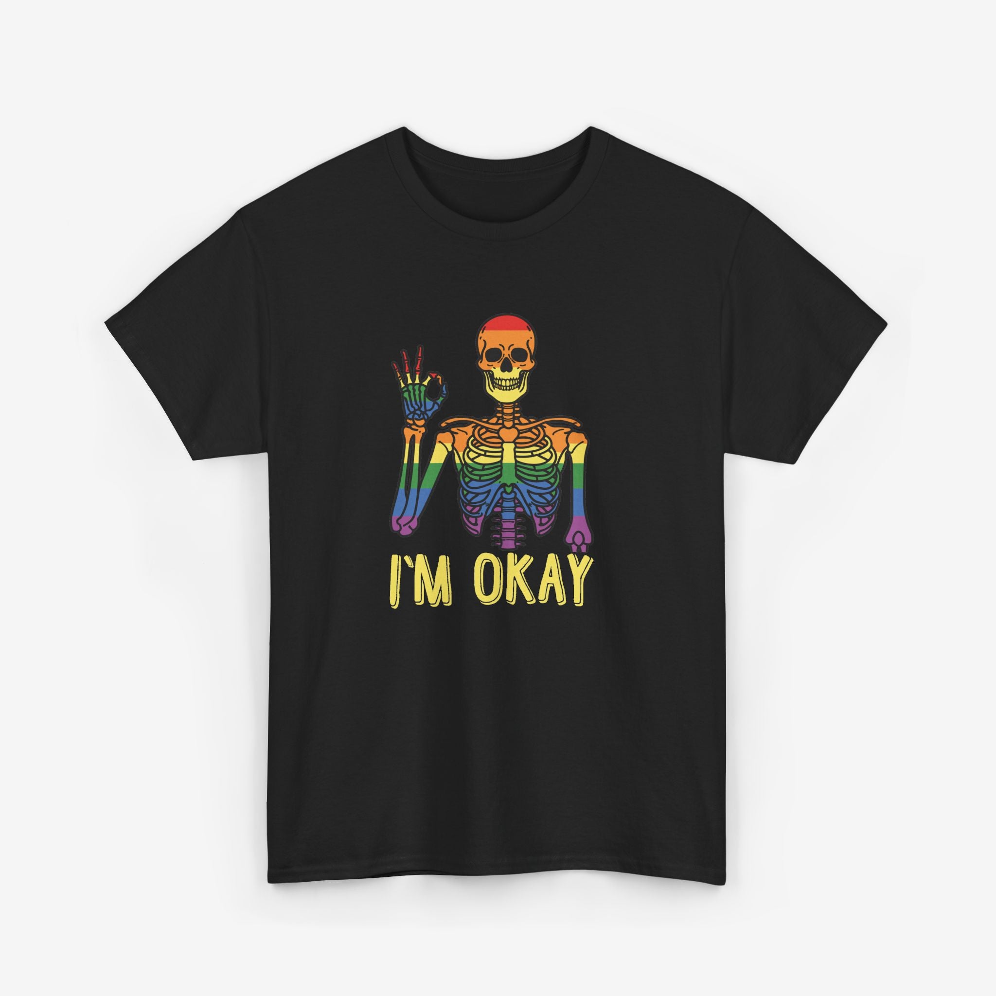 Gay Pride T-shirt - Skelet I'm Okay | SkrrtShirt
