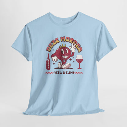 Moederdag Mama Cadeau - T-shirt - Deze Moeder Wil Wijn - Oversized - #97