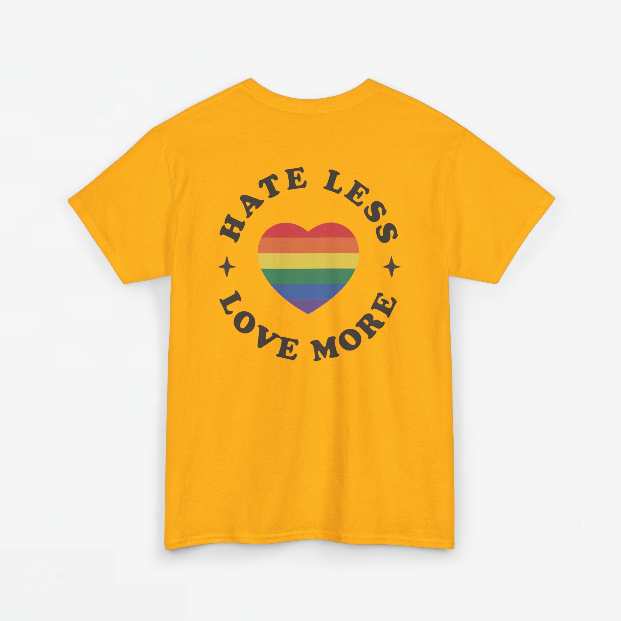 Gay Pride T-shirt - Hate Less Love More - Back Print - Oversized #13