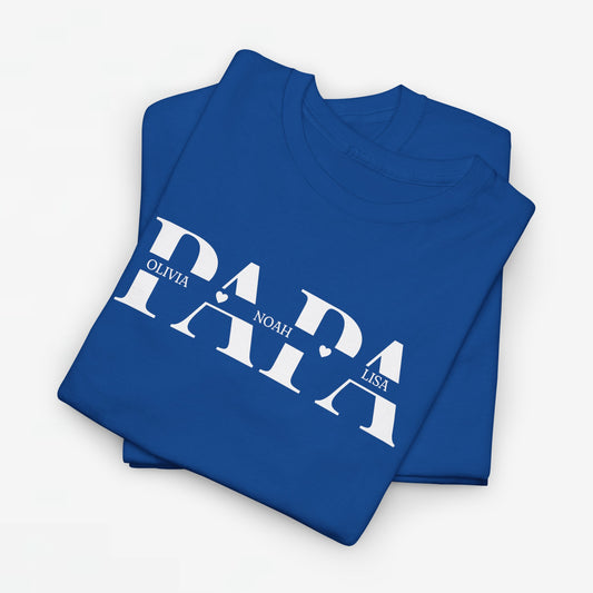 Gepersonaliseerde Vaderdag Papa Cadeau - T-shirt - Papa met namen