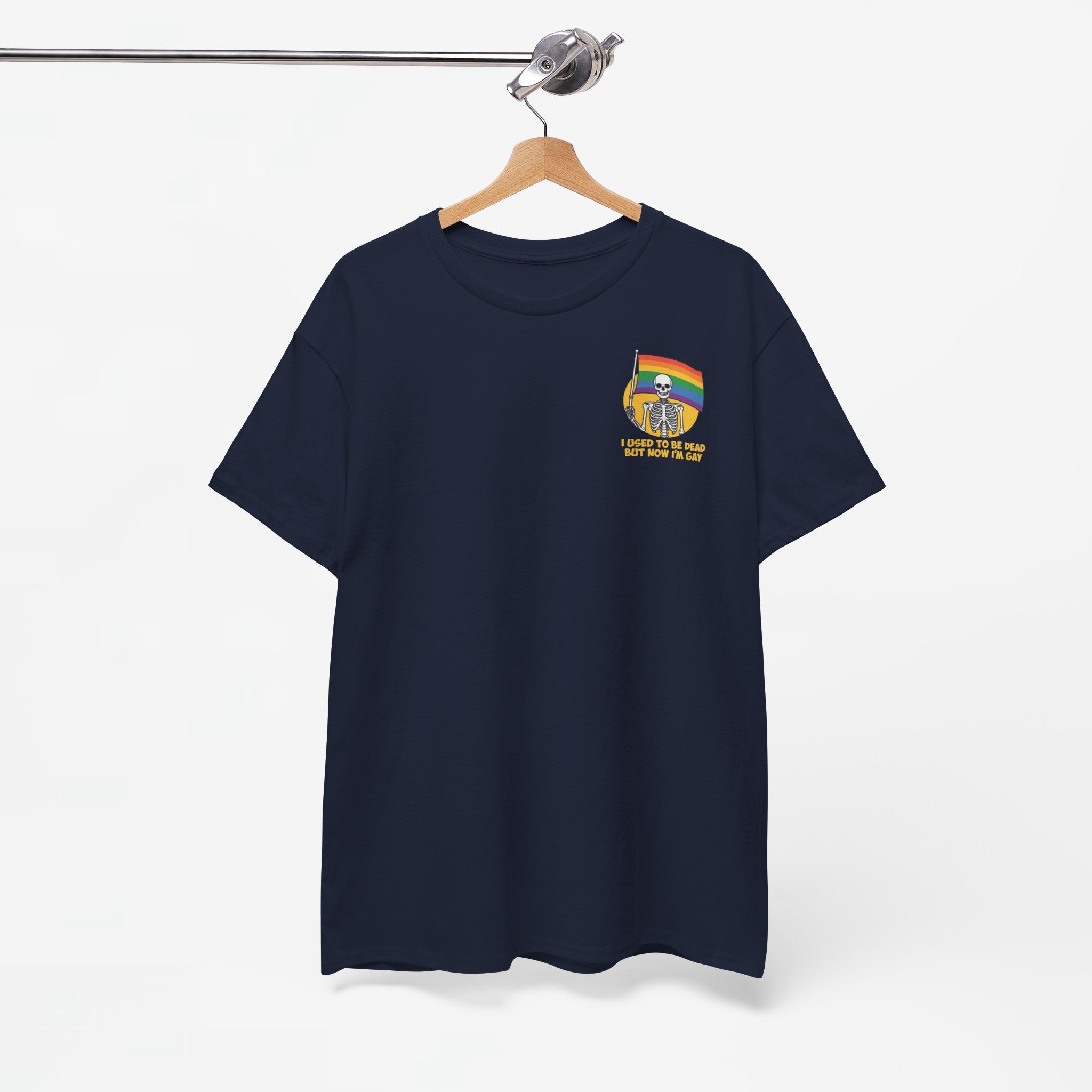 Gay Pride T-shirt - Skelet I used to be dead but now I'm Gay - Back Print - Oversized #78