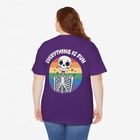 Gay Pride T-shirt - Skelet Everything is Fun - Back Print - Oversized #66