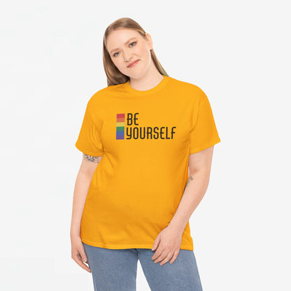 Gay Pride T-shirt - Be Yourself (zwarte tekst) - Oversized #25