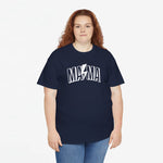 Navy oversized T-shirt met ronde hals en MA*MA tekstprint op borst