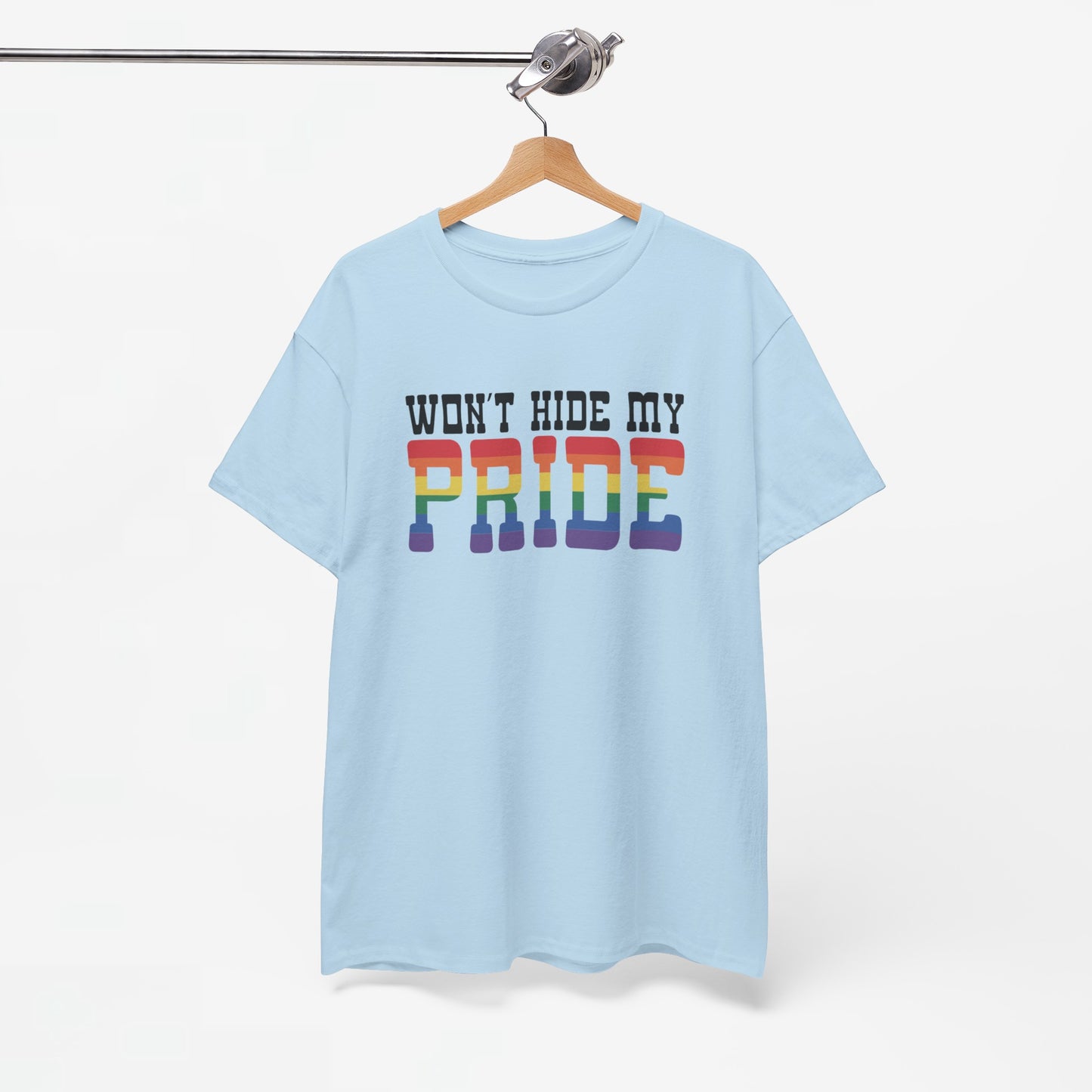 Gay Pride T-shirt - Won't Hide My Pride (zwarte tekst) - Oversized #27