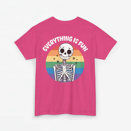 Gay Pride T-shirt - Skelet Everything is Fun - Back Print - Oversized #66
