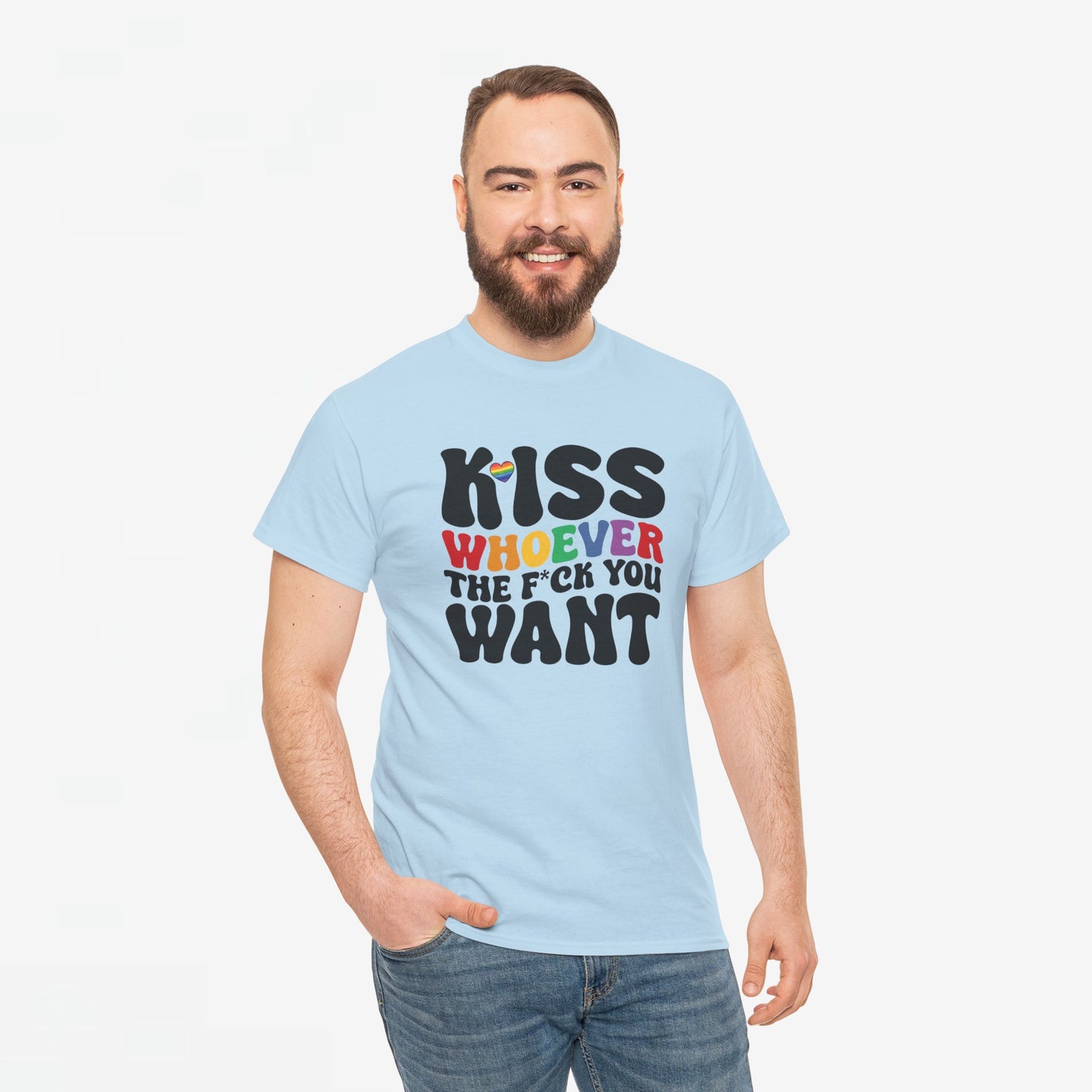 Gay Pride T-shirt - Kiss whoever the f*ck you want - Oversized #34