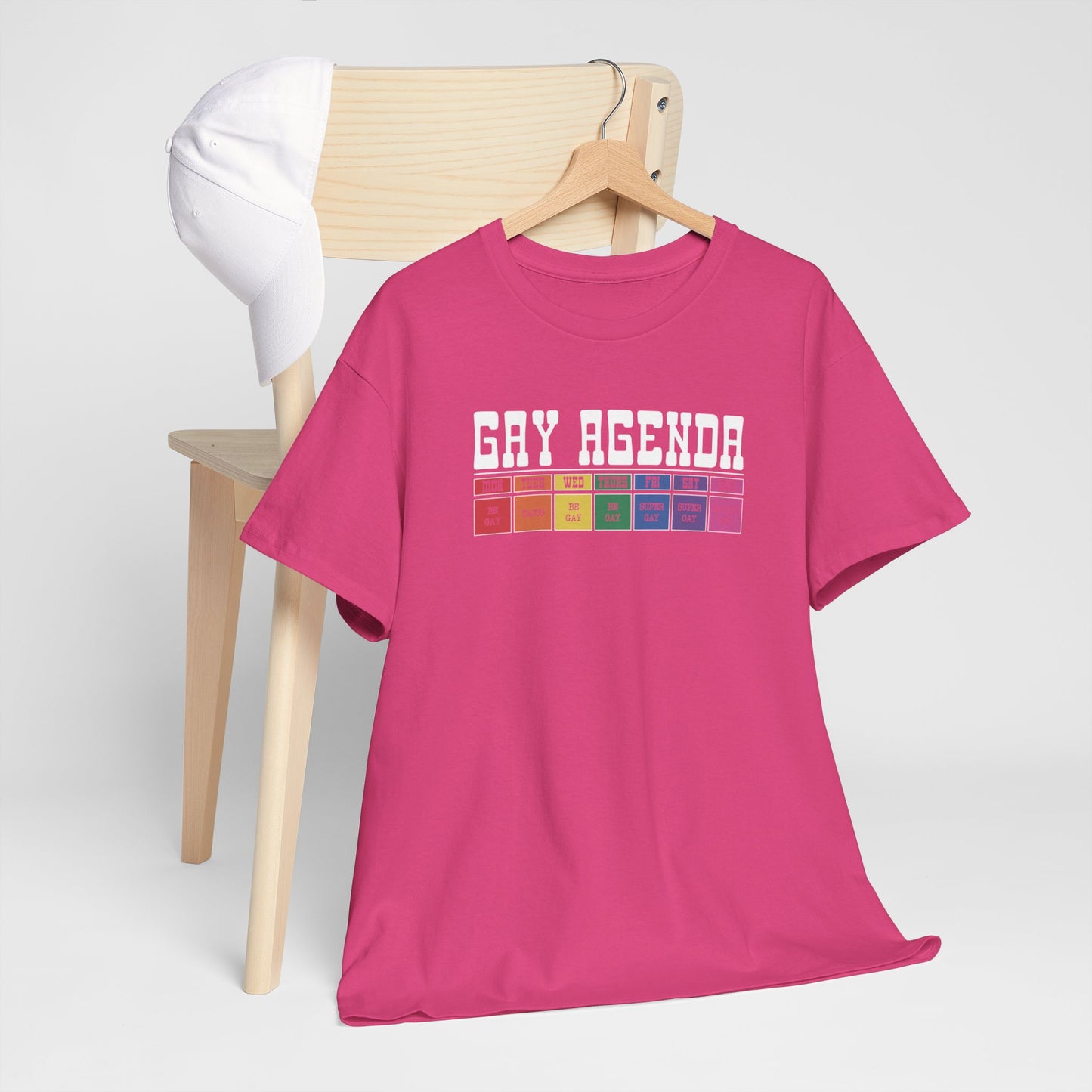 Gay Pride T-shirt - Gay Agenda (witte tekst) - Oversized #17